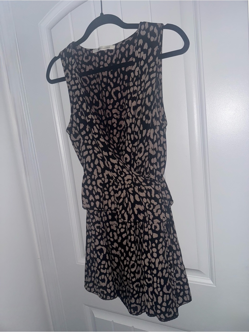 The Impeccable Pig Leopard Print Wrap Front Peplum Romper